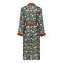 Art Nouveau teal throwover gown
